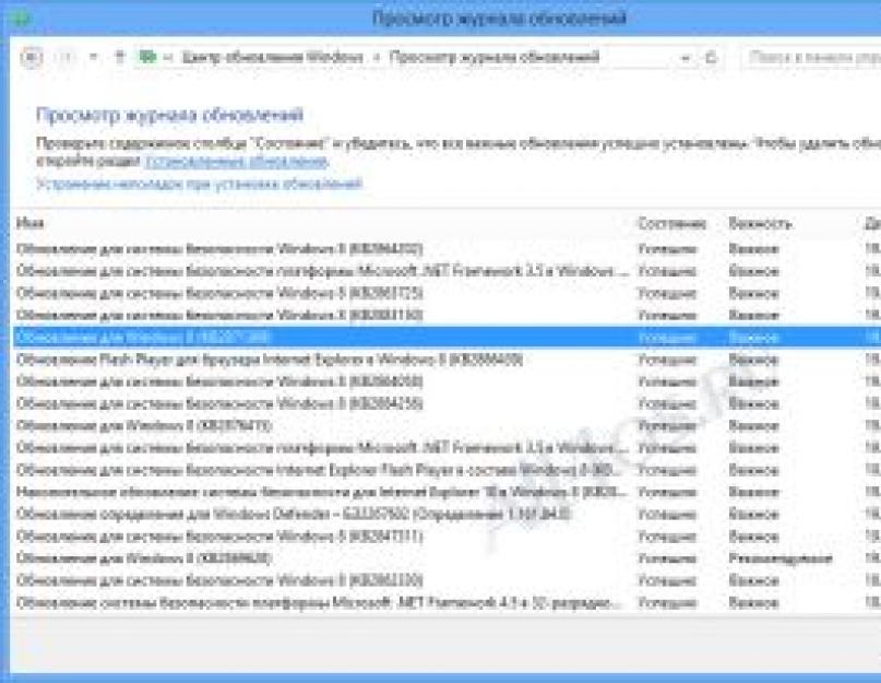 Исправление ошибок центра обновления windows 8.1. Как исправить ошибки при установке обновлений Windows с помощью встроенного восстановления компонентов. Устранение ошибок Windows Update, вызванных повреждением хранилища компонентов